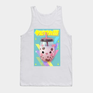 Happy Blueberry Chocolate Bubble Tea - Tapioka Collection | Kawaii Aesthetic Anime Bubble Tea 3D Pop Art Design | PROUD OTAKU Tank Top